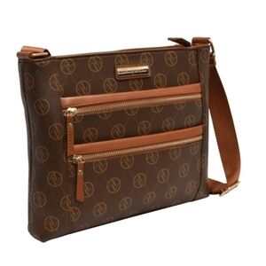 𝅺ADRIENNE Vittadini Double Zip Pocket Crossbody Bag NWT